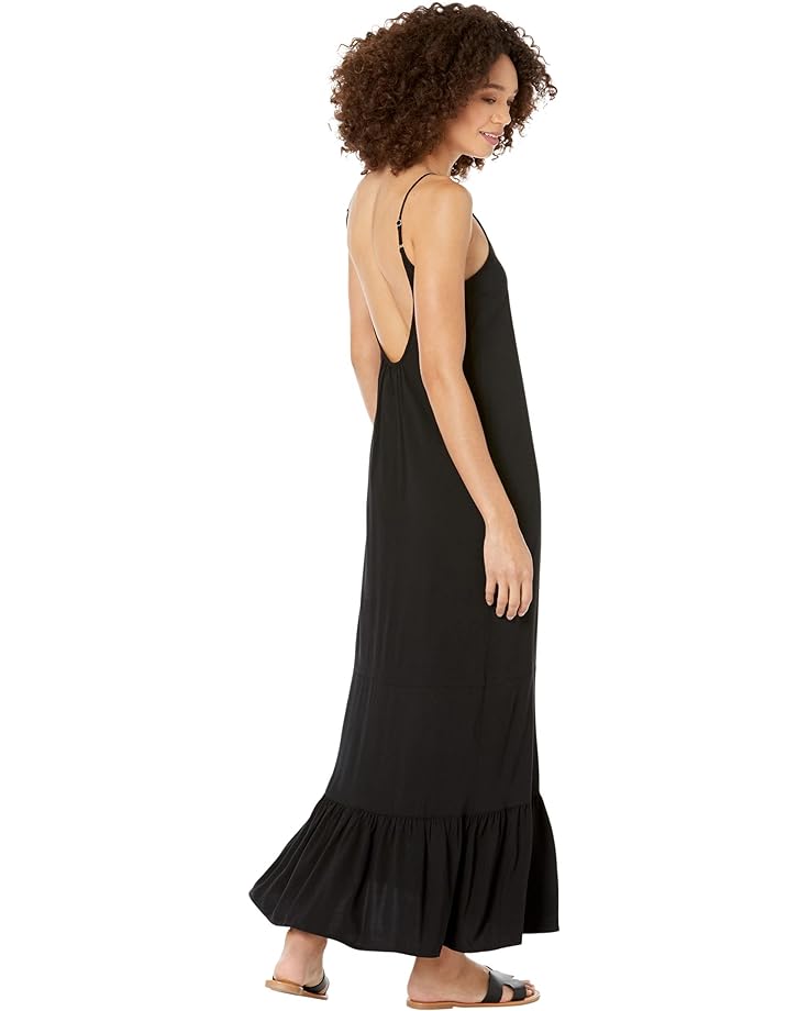 Платье Chaser Heirloom Woven Tiered Low Back Maxi Sundress, реальный черный