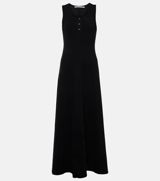 Платье макси из хлопкового джерси White Label Rey Proenza Schouler, черный