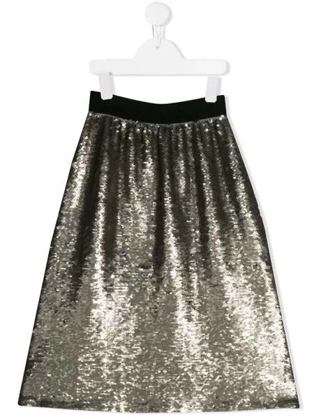 Pinko Kids юбка мини с вышивкой пайетками