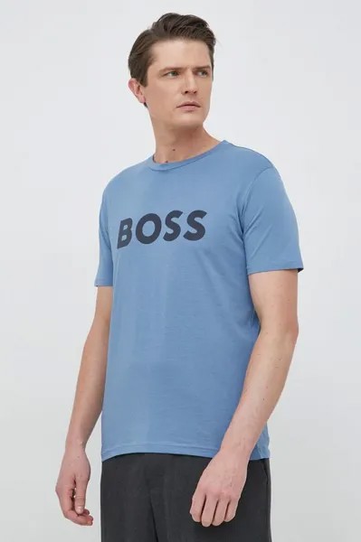 Хлопковая футболка CASUAL Boss Orange, синий