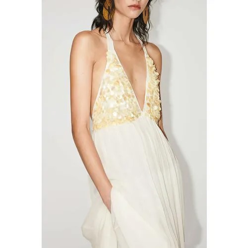 Сарафан Zara, вискоза, размер L, белый