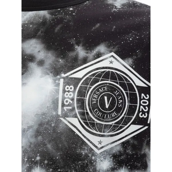 Хлопковая мужская футболка Versace Jeans, черный