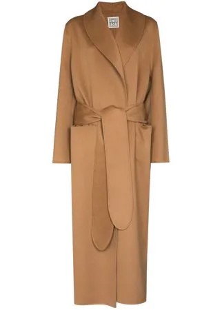 Totême шерстяное пальто Robe с поясом