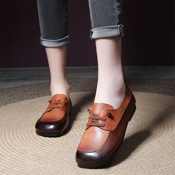 Мокасины женские кожаные туфли 2023 мягкие низкие туфли на низком каблуке женские туфли на плоской подошве женские туфли ручной работы из натуральной кожи
