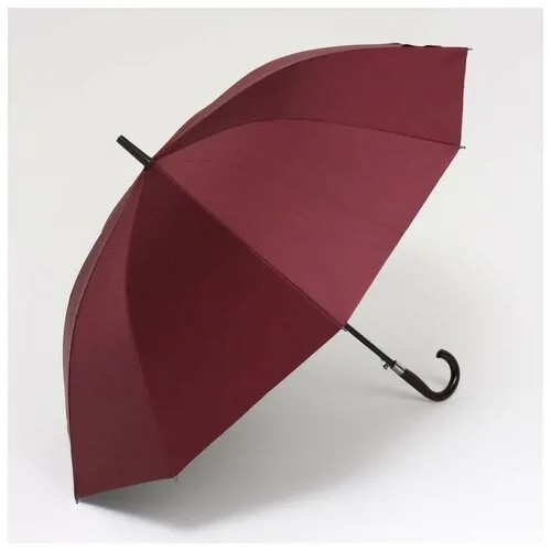 Зонт - трость полуавтоматический «Однотонный», 10 спиц, R = 61 см, цвет микс