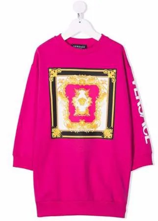 Versace Kids платье-толстовка с принтом Baroque