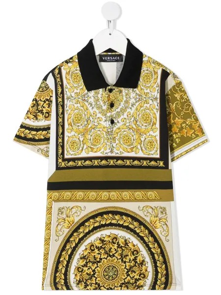 Versace Kids рубашка поло с принтом Barocco