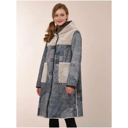 Пальто Cascatto, размер 56, бежевый, серый