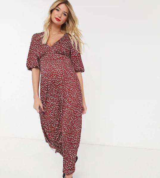 Чайное платье макси в горошек ASOS DESIGN Maternity-Мульти