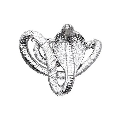 Серебряный кулон ''Кобра'' Альдзена P-25001 с фианитами Swarovski