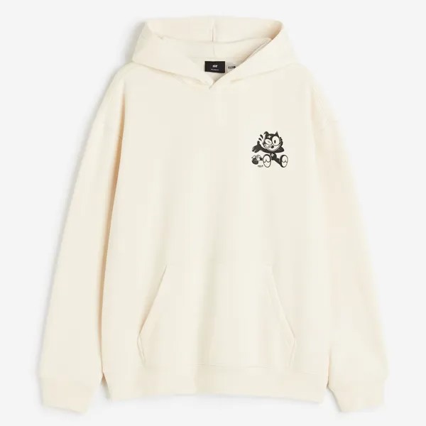 Худи H&M Felix the Cat Relaxed Fit Hoodie, кремовый