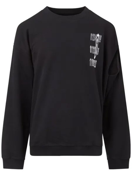 Толстовка Unbrushed с вырезами MM6 Maison Margiela, черный