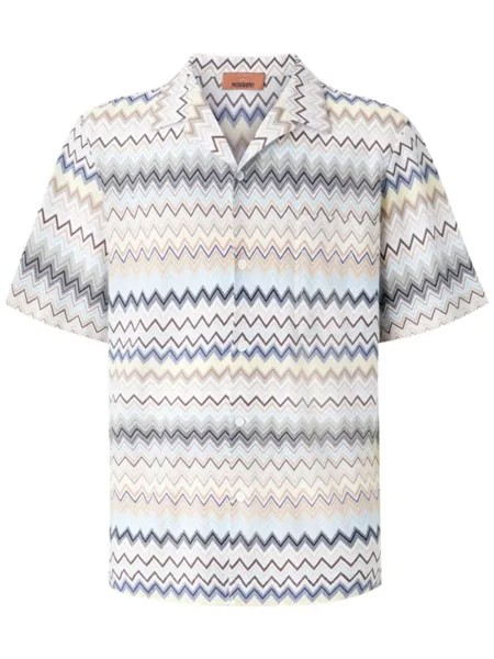Missoni рубашка с узором зигзаг, белый
