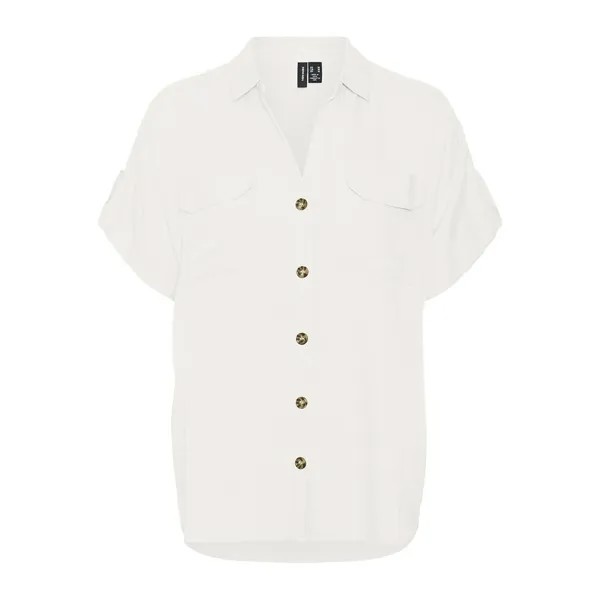 Рубашка с коротким рукавом Vero Moda Curve Bumpy, белый