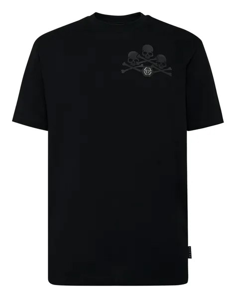 Футболка Круглый вырез SS Череп Philipp Plein, цвет Black / Black