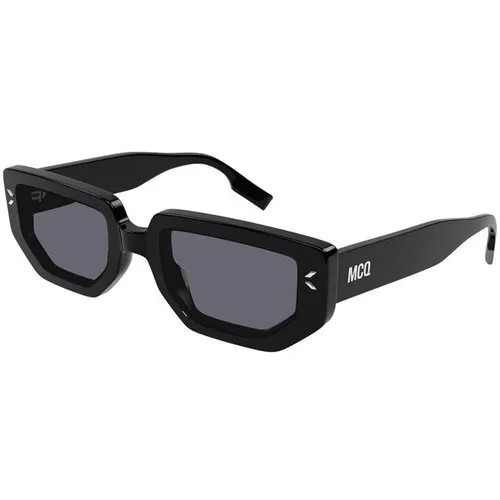 Солнцезащитные очки Alexander McQueen, прямоугольные, оправа: пластик, для женщин, черный