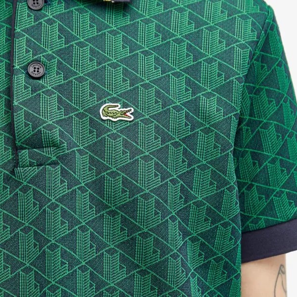 Lacoste Поло с монограммой, зеленый
