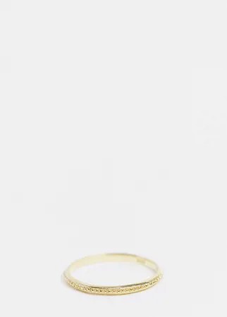 Позолоченное кольцо из серебра с фактурным дизайном Kingsley Ryan-Золотой
