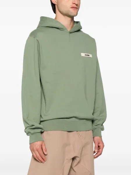 Jacquemus толстовка с капюшоном из хлопка La Hoodie Gros Grain, зеленый