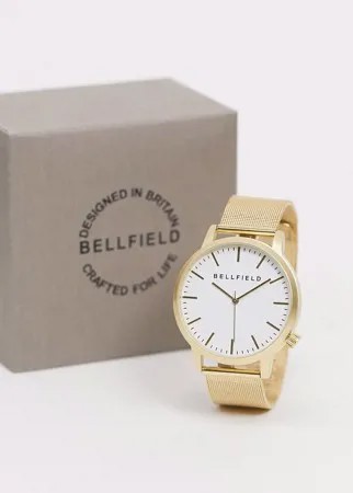 Золотистые наручные часы с сетчатым браслетом Bellfield-Золотой