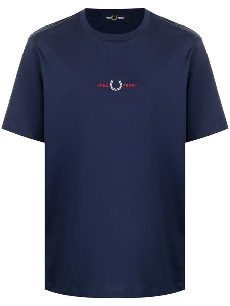 FRED PERRY футболка с вышитым логотипом