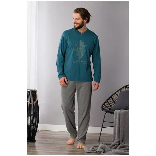 KEY mns 746 b21 пижама мужская со штанами L голубой