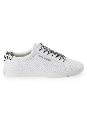 Saint Laurent Мужские низкие кеды Andy с перфорацией, белые 42,5 евро США 9,5