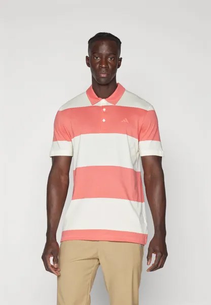 Рубашка-поло COLORBLOCK RUGBY STRIPE adidas Golf, цвет ivory/preloved scarlet