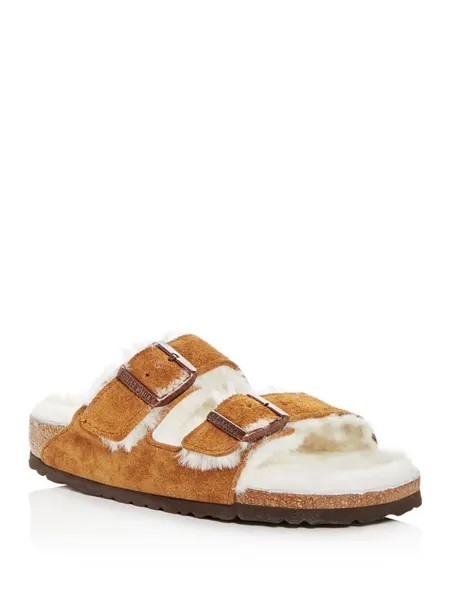 Мужские сандалии Arizona на замшевой овчине на подкладке Birkenstock, цвет Mink