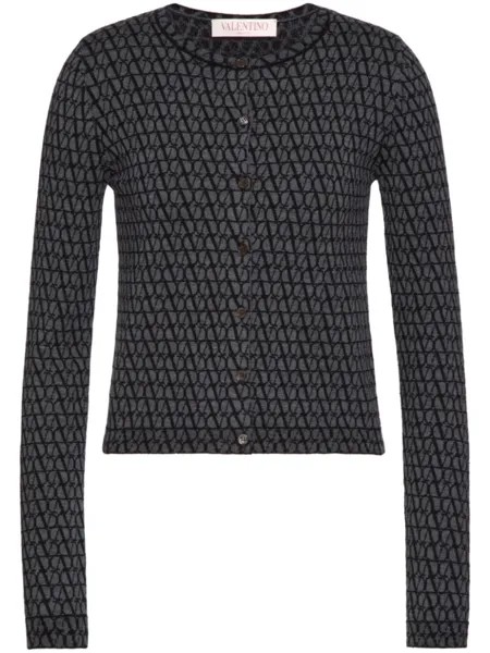 Valentino Garavani кардиган Toile Iconographe в рубчик, серый