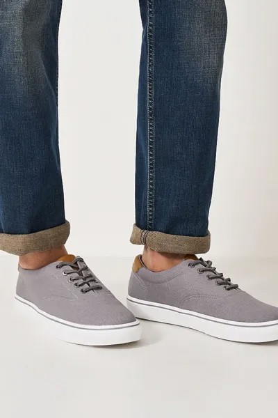 Кроссовки-Оксфорды из парусины Crew Clothing Crew Clothing Company, серый