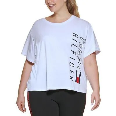 Tommy Hilfiger Sport Женская вязаная футболка с круглым вырезом Укороченная рубашка плюс BHFO 5579