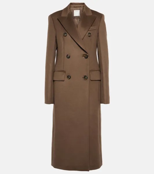 Пальто filante из натуральной шерсти Sportmax, коричневый