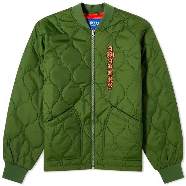 Куртка Awake Ny Cobra Quilted Bomber, цвет Forrest