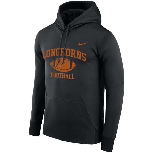 Мужской черный пуловер с капюшоном Texas Longhorns Big & Tall Legend Retro Football Performance Nike