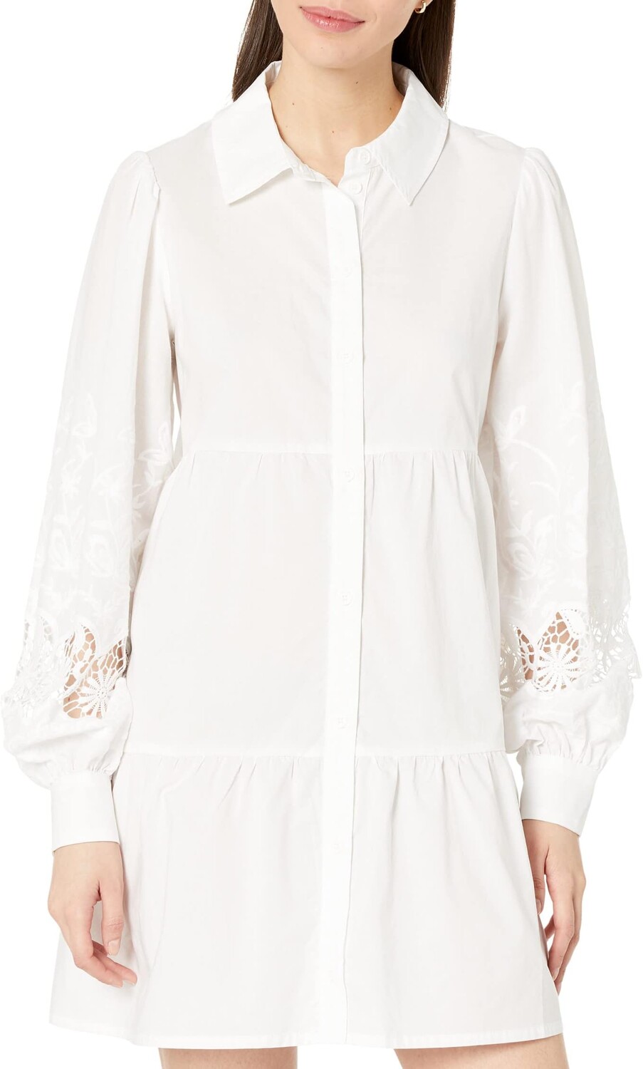 Платье Sanctuary Cutwork Sleeve Babydoll, белый