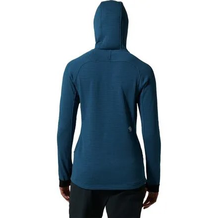 Куртка Polartec Power Grid с капюшоном и молнией во всю длину женская Mountain Hardwear, цвет Vinson Blue Heather