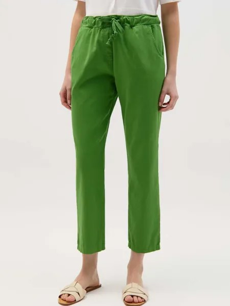 Джоггеры из хлопка стрейч с кулиской Hybrid, цвет grass green