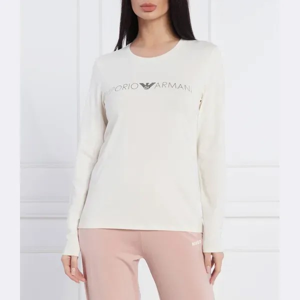 Сверху пижама обычного кроя. Emporio Armani, бежевый