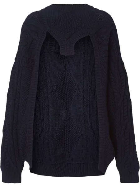 Burberry джемпер фактурной вязки, синий