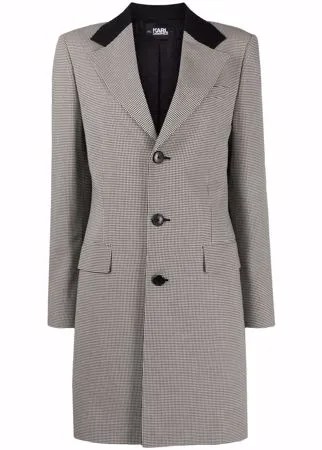 Karl Lagerfeld Crombie mélange button-up coat