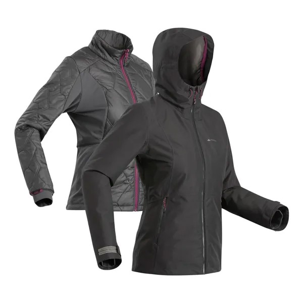 Водонепроницаемая треккинговая куртка Decathlon Travel 3-в-1 Travel 500 -8°C Forclaz, черный