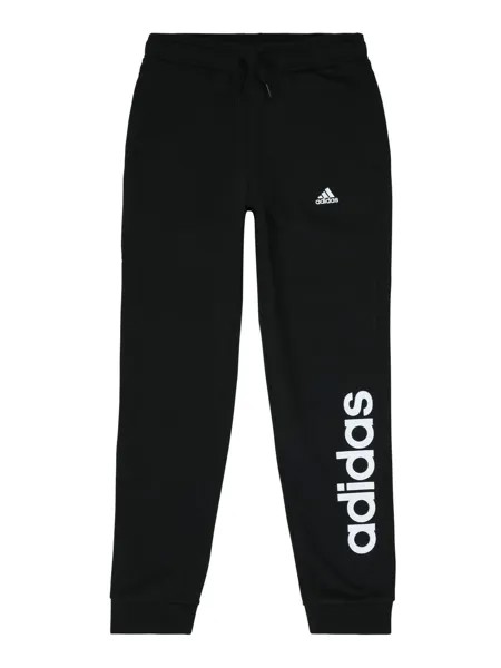 Зауженные тренировочные брюки Adidas Essentials Linear Logo, черный