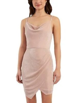 BCX DRESS Женское розовое платье-футляр с драпировкой спереди на тонких бретельках для подростков 3
