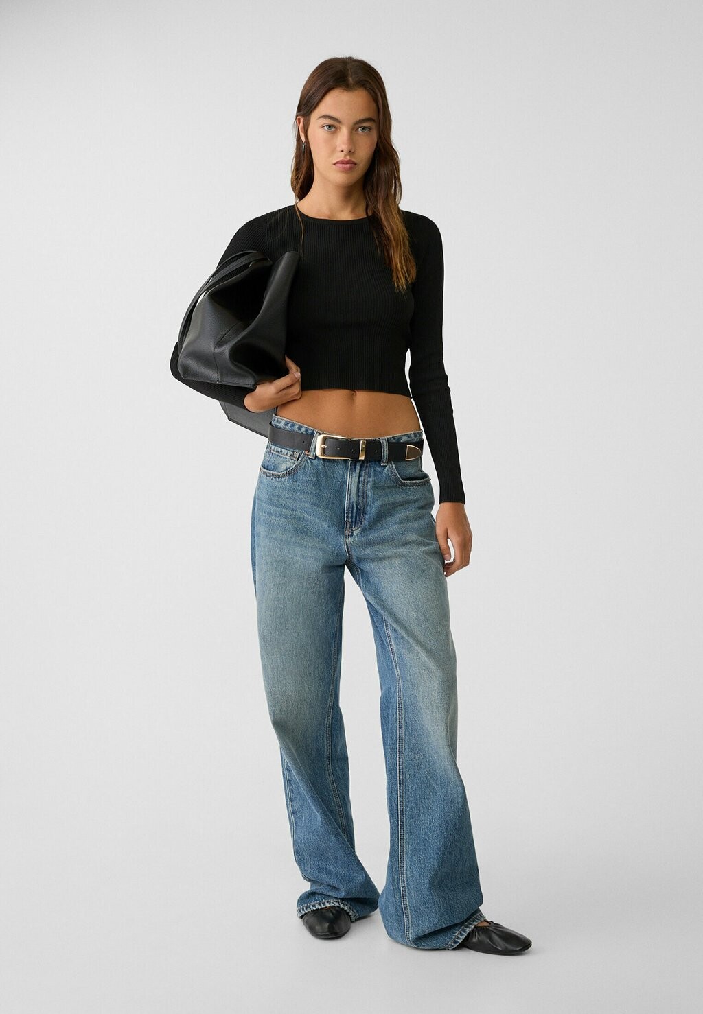 Джемпер OPEN BACK Stradivarius, черный