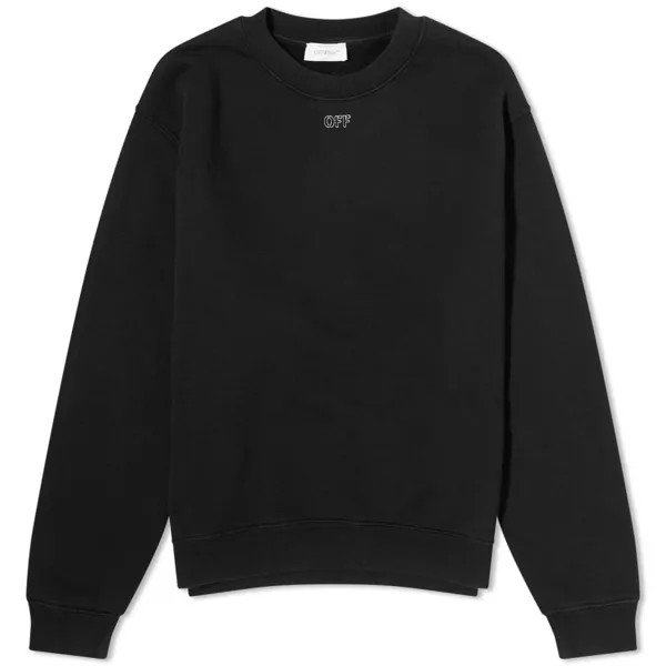 Off-White Свитшот с круглым вырезом Embr Stitch Arrow, черный