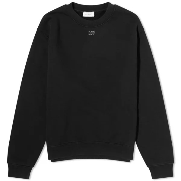 Off-White Свитшот с круглым вырезом Embr Stitch Arrow, черный