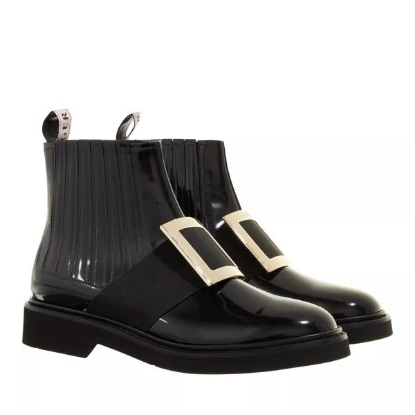 Ботинки viv´ rangers metal buckle chelsea boots in leather Roger Vivier, черный