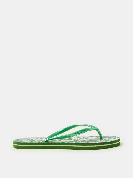 Босоножки-Стринги с лиственным принтом Ovs, цвет white/green