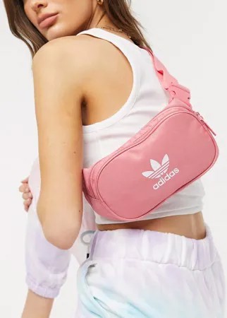 Дымчато-розовая сумка-кошелек на пояс с логотипом adidas Originals-Розовый цвет